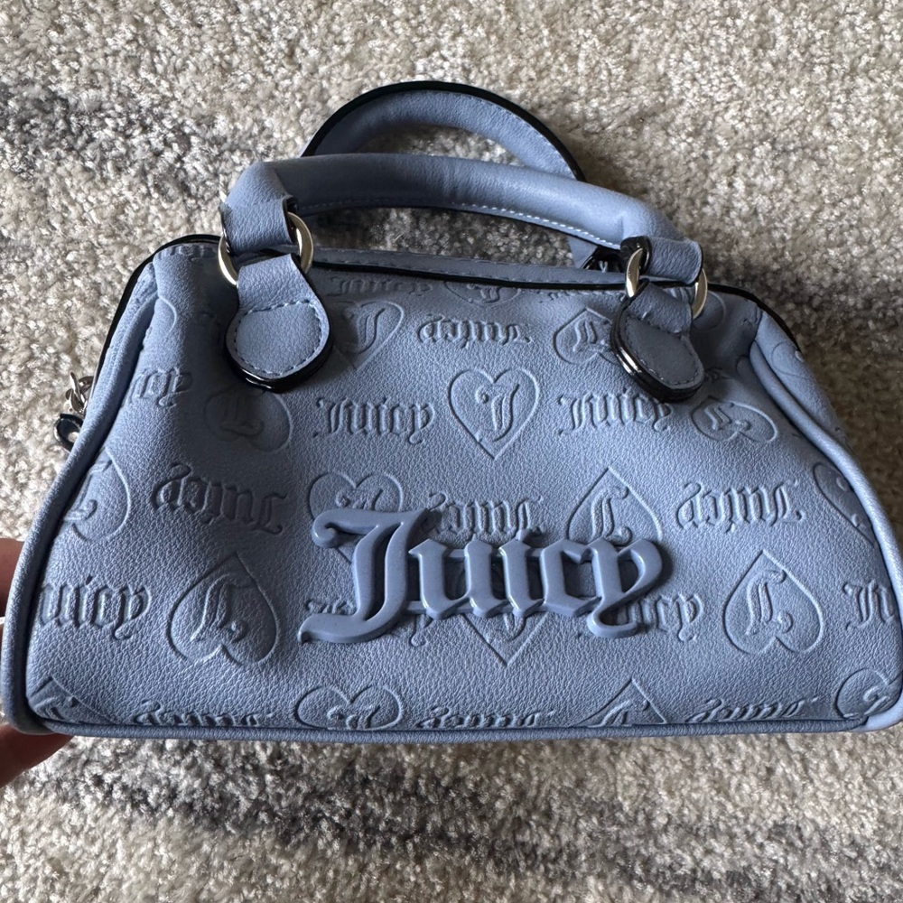 Juicy Couture Embossed Blue Satchel - Picture 2 of 13